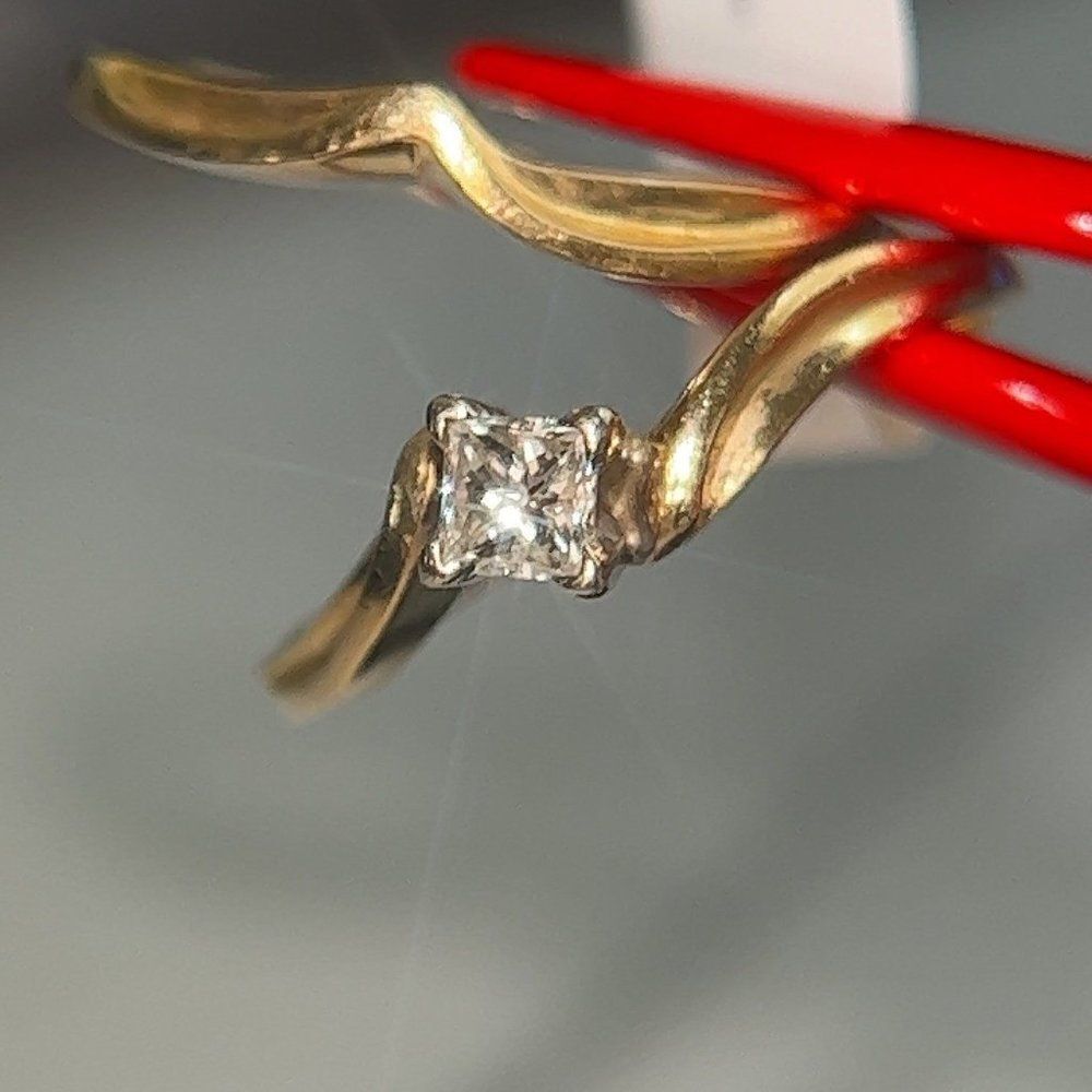 14k Princess Diamond Ring Set - Picture 3 of 12